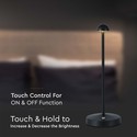 Outlet: V-Tac oppladbar 3i1 bordlampe - Svart, IP20, touch dimbar, modell mini