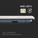 V-Tac vanntett 36W komplett LED armatur - 120 cm, 120lm/W, gjennomgangskobling, IP65, 230V