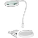 LED forstørrelseslampe med svanehals 6W - Hvit, bordlampe, klemme