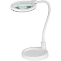 LED forstørrelseslampe med svanehals 6W - Hvit, bordlampe, klemme