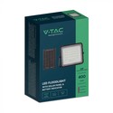 V-Tac 6W Solar flomlys LED - Svart, inkl. solcelle, fjernkontroll, innebygd batteri, IP65