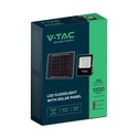 V-Tac 12W Solar flomlys LED - Svart, inkl. solcelle, fjernkontroll, IP65