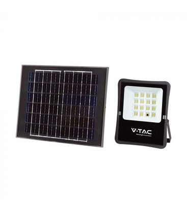 V-Tac 12W Solar flomlys LED - Svart, inkl. solcelle, fjernkontroll, IP65