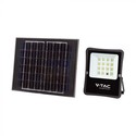 V-Tac 12W Solar flomlys LED - Svart, inkl. solcelle, fjernkontroll, IP65