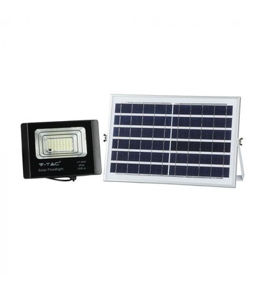 V-Tac 12W Solar flomlys LED - Svart, inkl. solcelle, fjernkontroll, IP65