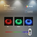 V-Tac 4W/m RGB+CCT LED stripe, komplett sett - 5m, 60 LED per meter, inkl. controller og strømforsyning, IP65