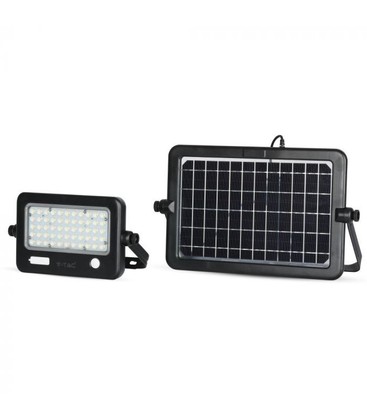 V-Tac 10W LED Solar flomlys - Svart, inkl. solcelle, sensor, IP65