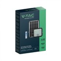 V-Tac 30W Solar flomlys LED - Svart, inkl. solcelle, fjernkontroll, innebygd batteri, IP65