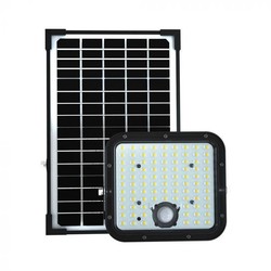 Solcelle lyskastere V-Tac 30W Solar flomlys LED - Svart, inkl. solcelle, fjernkontroll, innebygd batteri, IP65