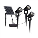 V-Tac 3x1.2W Solar hagelamper LED - Sort, med spyd, IP65