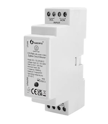 Gledopto ZigBee relé - DIN-skinne, Zigbee 3.0, 16A