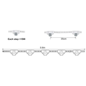 Trappe LED COB strip settt - Opp til 16 trinn, 11W per trinn, 24V, IP20, med sensor + effekter