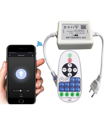 230V WiFi Smart Home CCT controller - Inkl. endestykke, til 230V CCT, minnefunksjon, max 100 m.