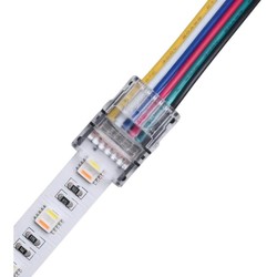 RGB+CCT LED strip tilbehør 24V LED stripe samler til løse ledninger - 12mm, RGB+CCT, IP20, 5V-24V