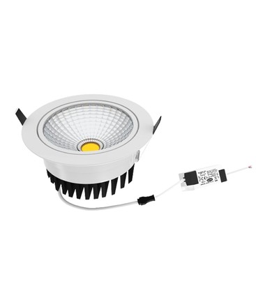 5W COB downlight - Hull: Ø7 cm, Ø8,5 cm, RA80, hvit kant, 2700K, 230V