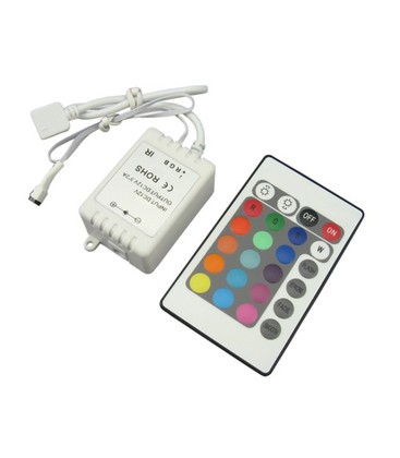 RGB controller med fjernkontroll - 12V (72W), 24V (144W), infrarød