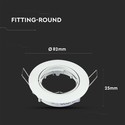 Downlight kit uten lyskilde - Høyde: Ø7,4 cm, Mål: Ø8,2 cm, Hvit, vælg MR16 eller GU10 fatning