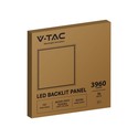 V-Tac 60x60 bakbelyst LED panel - 36W, hvit kant