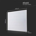 V-Tac 60x60 bakbelyst LED panel - 36W, hvit kant