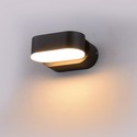 V-Tac 6W LED svart vegglampe - Oval, roterbar 350 grader, IP65 utendørs, 230V, inkl. lyskilde