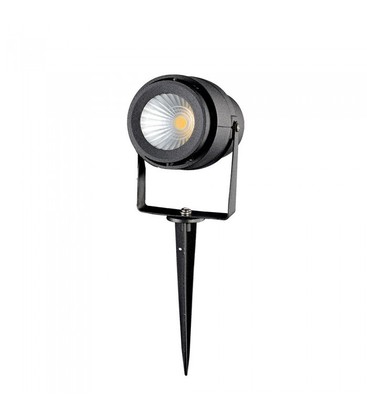 V-Tac 12W LED hage lampe - Svart, med spyd, IP65, 230V