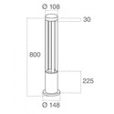 V-Tac 10W LED hage lampe - Hvit, 80 cm, IP65, 230V