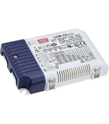 Meanwell LCM-40DA DALI dimbar driver til LED panel - Med Dali interface + push dim, passer våre 29W LED paneler