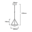 V-Tac geometrisk pendellampe - Gull farge, triangle, E27