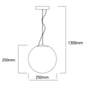 V-Tac glass pendellampe - Ø25 cm, E27