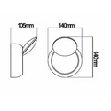 V-Tac 5W LED hvit vegglampe - Rund, roterbar, IP20 innendørs, 230V, inkl. lyskilde