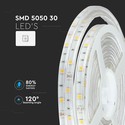 V-Tac 4,8W/m sprutsikker LED strip - 5m, IP65, 30 LED per meter