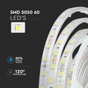 V-Tac 9W/m sprutsikker LED strip - 5m, IP65, 24V, 60 LED per meter