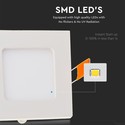 V-Tac 18W LED panel downlight - Hull: 20,5 x 20,5 cm, Mål: Ø22,5 x 22,5 cm, 230V