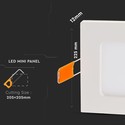 V-Tac 18W LED panel downlight - Hull: 20,5 x 20,5 cm, Mål: Ø22,5 x 22,5 cm, 230V