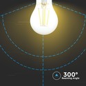 V-Tac 8W LED pære - Karbon filamenter, A67, E27