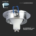 Downlight kit uten lyskilde - Hull: Ø7,5 cm, Mål: Ø9,1 cm, børstet aluminium, velg MR16 eller GU10 fatning