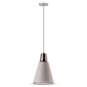 V-Tac moderne pendellampe - krom + hvit sandblåst, Ø22 cm, E27