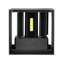 V-Tac 5W LED svart vegglampe - Firkantet, justerbar spredning, IP65 utendørs, 230V, inkl. lyskilde