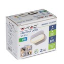 V-Tac 6W LED hvit vegglampe - Oval, roterbar 350 grader, IP65 utendørs, 230V, inkl. lyskilde