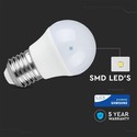 V-Tac 4,5W LED kronepære - Samsung LED chip, G45, E27