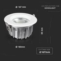 Outlet: V-Tac 20W LED downlight - Hull: Ø16,7 cm, Mål: Ø18 cm, 230V