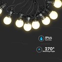 V-Tac LED lysslynge med 10 stk. 0,5W pærer - 5 meter, IP44, 230V, inkl. lyskilde